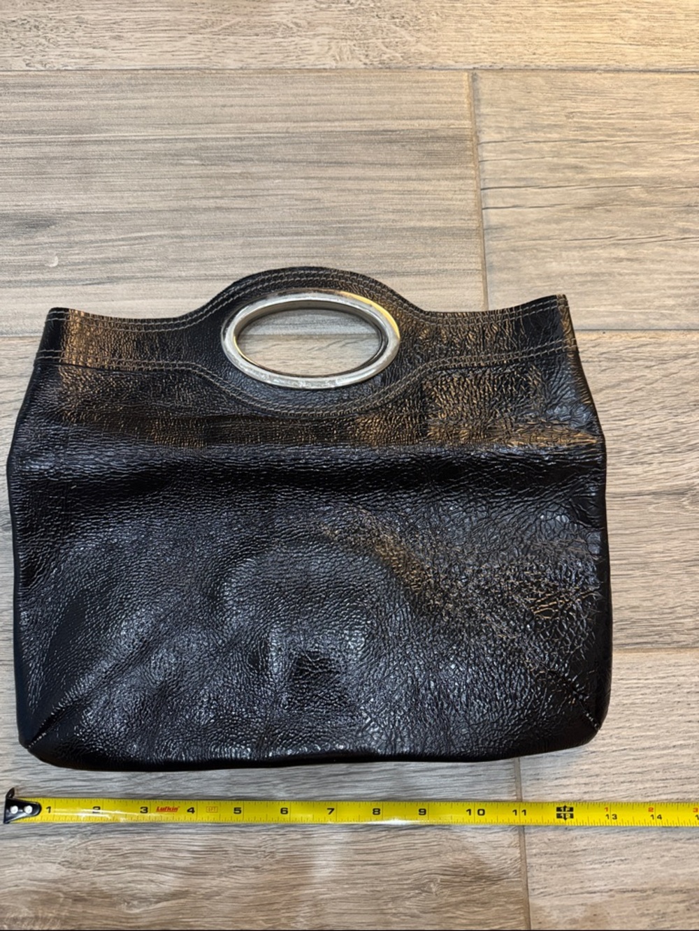 Vin Baker Black Leather Wristlet Clutch with Silver Accent - Picture 9 of 14